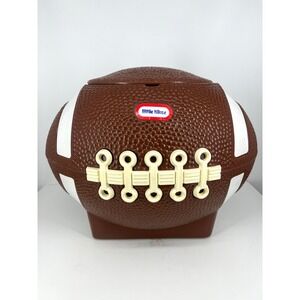 Little Tikes Football Toy Chest Storage Bin Brown Vintage Sports Kids Playroom